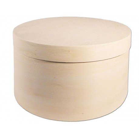CAIXA FUSTA RODONA 9 X 5 CM PER DECORAR