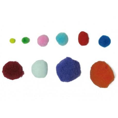 POMPONS COLORS. BOSSA 100 UNITATS ASSORTIDES