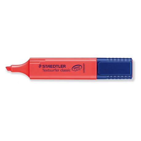 MARCADOR FLUORESCENT STAEDTLER 364. TEXTSURFER CLASSIC. PUNTA BISELLADA: VERMELL