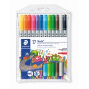 ESTOIG RETOLADORS STAEDTLER 320 NWP12 DOBLE PUNTA.12 COLORS ASSORTITS