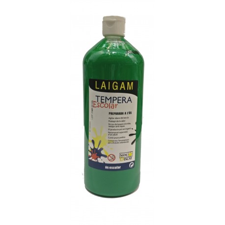 PINTURA TEMPERA LÍQUIDA LAIGAM. POT 1000 ML: VERD FORT