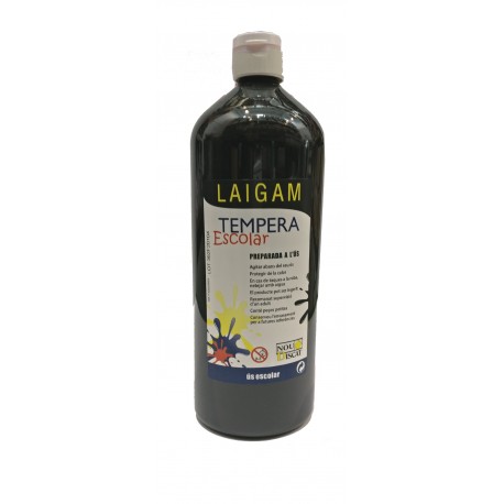 PINTURA TEMPERA LÍQUIDA LAIGAM. POT 1000 ML: NEGRE