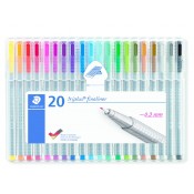 ESTOIG RETOLADORS STAEDTLER FINELINER TRIANG PUNTA 0,3MM.CAPSA 20 ASS