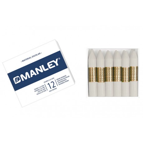 COLORS CERA GRASSA MANLEY. CAPSA 12 BARRES UNICOLORS: BLANC