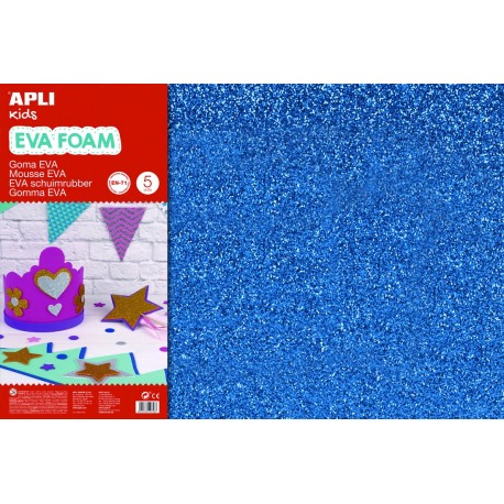 LÀMINES ESCUMA FLEXIBLE APLI PURPURINA. FULL 400 X 600 X 2 MM. UNITAT: BLAU