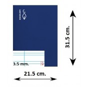 LLIBRETA FOLI TAPA DURA 50 FULLS. DOBLE RATLLA 3,5 MM: BLAU