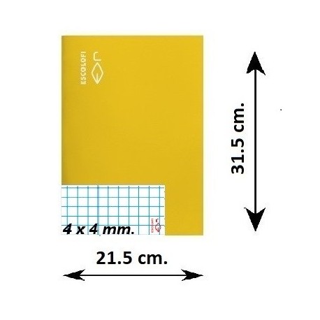 LLIBRETA FOLI TAPA DURA 50 FULLS. QUADRÍCULA 4 MM: GROC