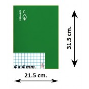 LLIBRETA FOLI TAPA DURA 50 FULLS. QUADRÍCULA 4 MM: VERD