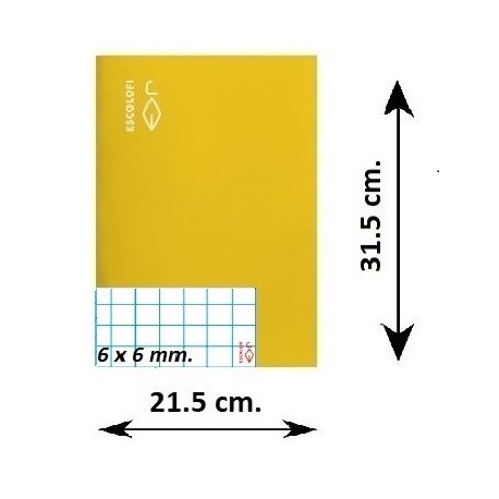 LLIBRETA FOLI TAPA DURA 50 FULLS. QUADRÍCULA 6 MM: GROC