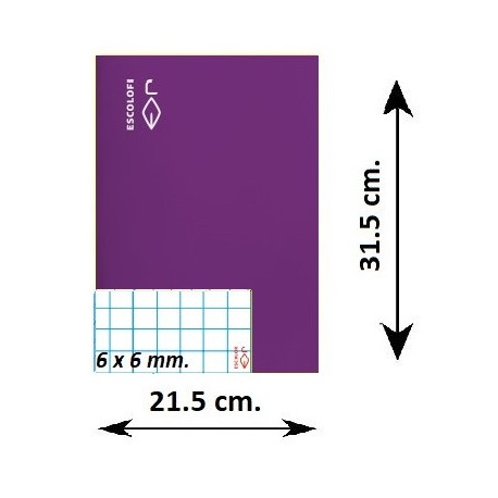 LLIBRETA FOLI TAPA DURA 50 FULLS. QUADRÍCULA 6 MM: LILA