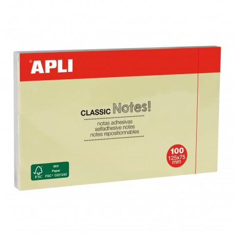 NOTES POSAR I TREURE ADHESIVES 75 X 125 MM. TAC 100 FULLS