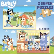 PUZZLE BLUEY. 2 PUZZLES DE 50 PECES DE FUSTA