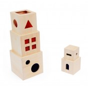 TRASLUCEN STACKING. 5 CUBS APILABLES FUSTA 12 x 12 x 12 CM.