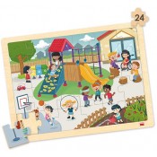 COLE INCLUSIU.SET 4 PUZZLES 24 PECES DE FUSTA + 4 POSTERS