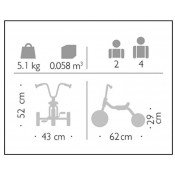 TRICICLE ACER DE 2 - 4 ANYS. MIDA 62 x 52 x 43 CM.