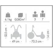 TRICICLE DE 3 A 7 ANYS 70,5 X 52,5 X 49 CM.