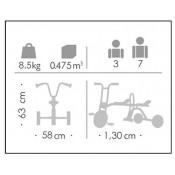 TRICICLE TAXI. SEGUR I RESISTENT 130 X 58 X 63 CM.