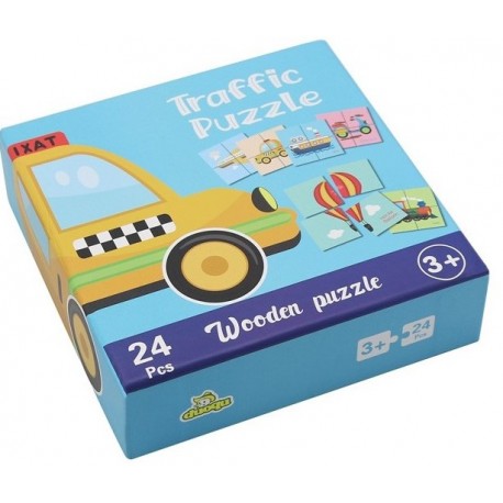 WOODEN TRAFFIC. 6 PUZZLES DE 4 PECES