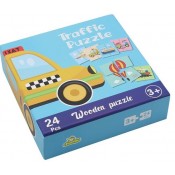 WOODEN TRAFFIC.6 PUZZLES DE 4 PECES