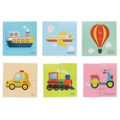 WOODEN TRAFFIC.6 PUZZLES DE 4 PECES