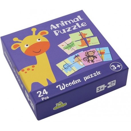 WOODEN ANIMAL.6 PUZZLES DE 4 PECES